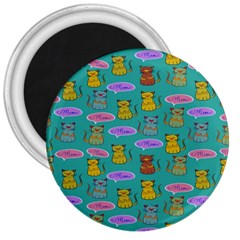 Meow Cat Pattern 3  Magnets by Amaryn4rt