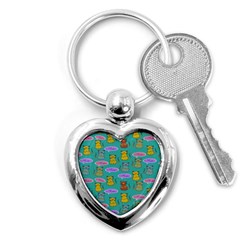 Meow Cat Pattern Key Chain (heart) by Amaryn4rt