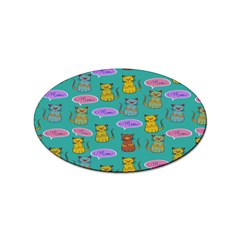 Meow Cat Pattern Sticker Oval (100 Pack) by Amaryn4rt