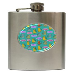 Meow Cat Pattern Hip Flask (6 Oz) by Amaryn4rt