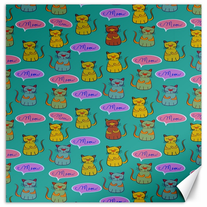 Meow Cat Pattern Canvas 12  x 12 