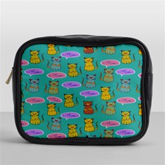 Meow Cat Pattern Mini Toiletries Bag (one Side) by Amaryn4rt