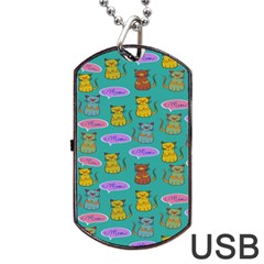 Meow Cat Pattern Dog Tag Usb Flash (two Sides) by Amaryn4rt