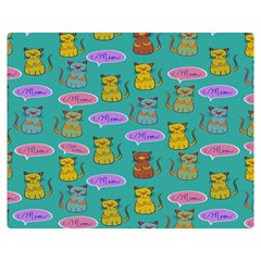 Meow Cat Pattern Two Sides Premium Plush Fleece Blanket (medium) by Amaryn4rt