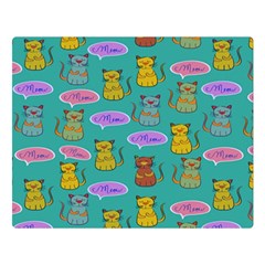 Meow Cat Pattern Two Sides Premium Plush Fleece Blanket (large) by Amaryn4rt