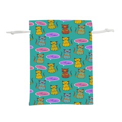 Meow Cat Pattern Lightweight Drawstring Pouch (l) by Amaryn4rt