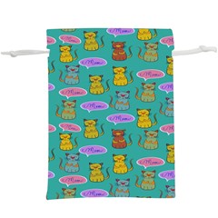 Meow Cat Pattern Lightweight Drawstring Pouch (xl) by Amaryn4rt