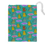 Meow Cat Pattern Drawstring Pouch (4XL) Front