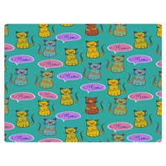 Meow Cat Pattern Two Sides Premium Plush Fleece Blanket (extra Small) by Amaryn4rt