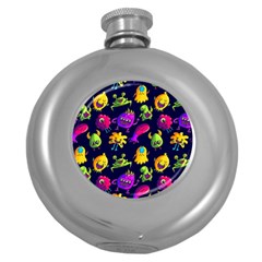 Space Patterns Round Hip Flask (5 Oz) by Amaryn4rt