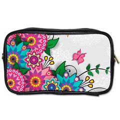 Flowers Pattern Vector Art Toiletries Bag (one Side) by Amaryn4rt