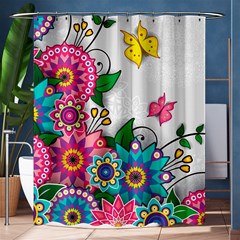 Flowers Pattern Vector Art Shower Curtain 60  X 72  (medium)  by Amaryn4rt