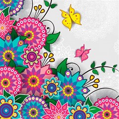 Flowers Pattern Vector Art Play Mat (rectangle)