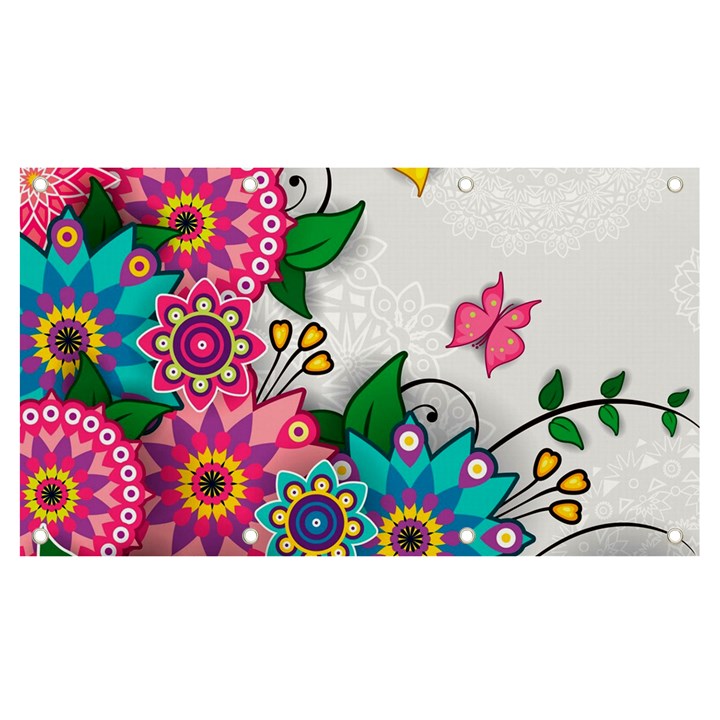 Flowers Pattern Vector Art Banner and Sign 7  x 4 