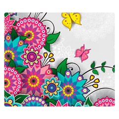 Flowers Pattern Vector Art Premium Plush Fleece Blanket (small) by Amaryn4rt