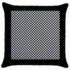 Black And White Checkerboard Background Board Checker Throw Pillow Case (black) by Amaryn4rt