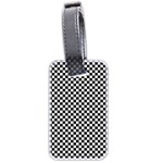 Black And White Checkerboard Background Board Checker Luggage Tag (two sides) Back