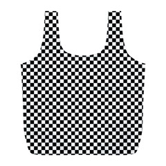 Black And White Checkerboard Background Board Checker Full Print Recycle Bag (l) by Amaryn4rt