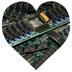 Computer Ram Tech - Wooden Puzzle Heart by Amaryn4rt