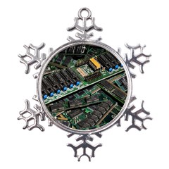 Computer Ram Tech - Metal Large Snowflake Ornament by Amaryn4rt