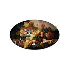 Abundance Of Fruit Severin Roesen Sticker Oval (10 Pack) by Amaryn4rt