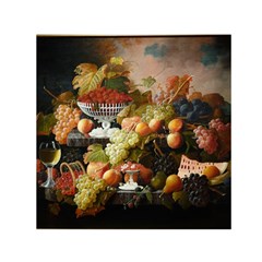 Abundance Of Fruit Severin Roesen Square Satin Scarf (30  X 30 ) by Amaryn4rt