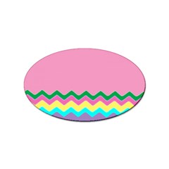 Easter Chevron Pattern Stripes Sticker (oval) by Amaryn4rt