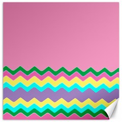 Easter Chevron Pattern Stripes Canvas 16  X 16  by Amaryn4rt