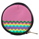 Easter Chevron Pattern Stripes Mini Makeup Bag Front