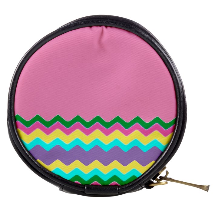 Easter Chevron Pattern Stripes Mini Makeup Bag