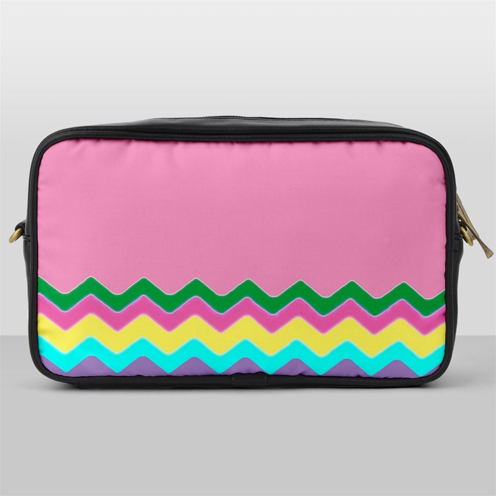 Easter Chevron Pattern Stripes Toiletries Bag (One Side)