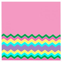 Easter Chevron Pattern Stripes Wooden Puzzle Square by Amaryn4rt