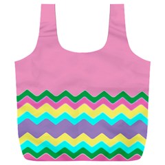 Easter Chevron Pattern Stripes Full Print Recycle Bag (xxl) by Amaryn4rt