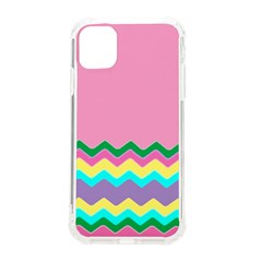 Easter Chevron Pattern Stripes Iphone 11 Tpu Uv Print Case by Amaryn4rt