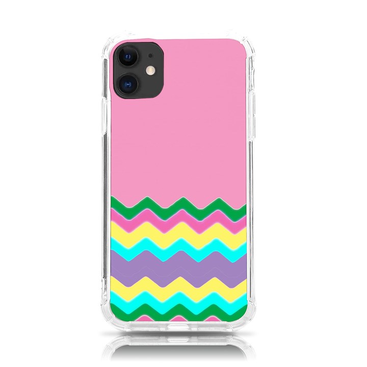 Easter Chevron Pattern Stripes iPhone 11 TPU UV Print Case