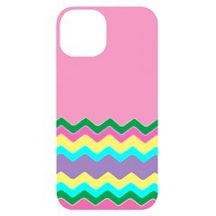 Easter Chevron Pattern Stripes Iphone 14 Black Uv Print Case by Amaryn4rt