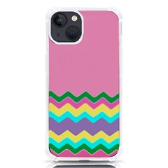 Easter Chevron Pattern Stripes Iphone 13 Tpu Uv Print Case by Amaryn4rt