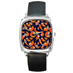 Space Patterns Pattern Square Metal Watch by Amaryn4rt