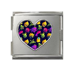 Space Patterns Mega Link Heart Italian Charm (18mm) by Amaryn4rt