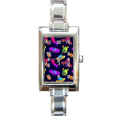 Space Pattern Rectangle Italian Charm Watch by Amaryn4rt