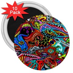 Vector Art Pattern - 3  Magnets (10 Pack)  by Amaryn4rt