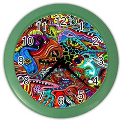 Vector Art Pattern - Color Wall Clock by Amaryn4rt