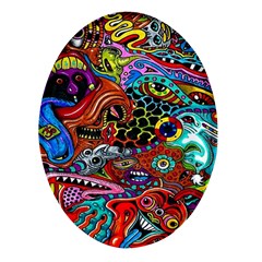 Vector Art Pattern - Oval Glass Fridge Magnet (4 Pack) by Amaryn4rt