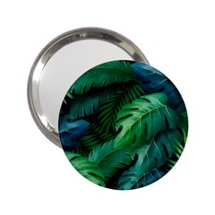 Tropical Green Leaves Background 2 25  Handbag Mirrors by Amaryn4rt