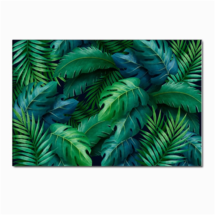 Tropical Green Leaves Background Postcards 5  x 7  (Pkg of 10)