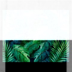 Tropical Green Leaves Background Rectangular Jigsaw Puzzl by Amaryn4rt