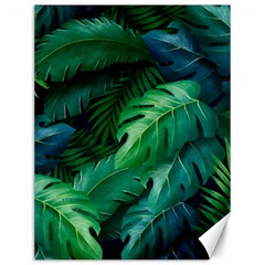 Tropical Green Leaves Background Canvas 12  X 16  by Amaryn4rt