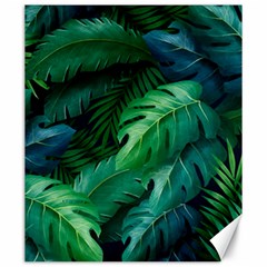 Tropical Green Leaves Background Canvas 20  X 24  by Amaryn4rt