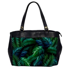 Tropical Green Leaves Background Oversize Office Handbag by Amaryn4rt