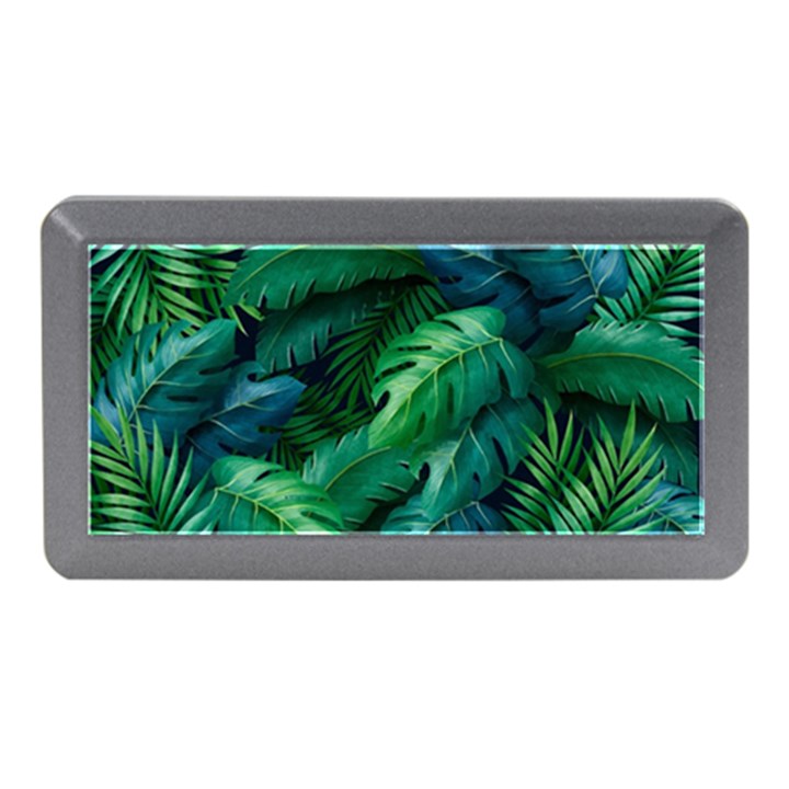 Tropical Green Leaves Background Memory Card Reader (Mini)